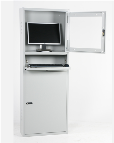 Computer Cabinet, Knock-Down Grey/Grey