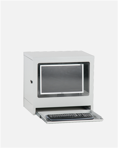 Computer Cab, Small, Knock-Down Grey