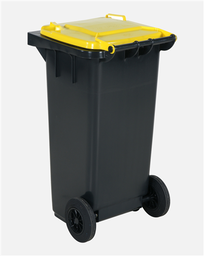 Refuse Bin 120 Litre Yellow Lid