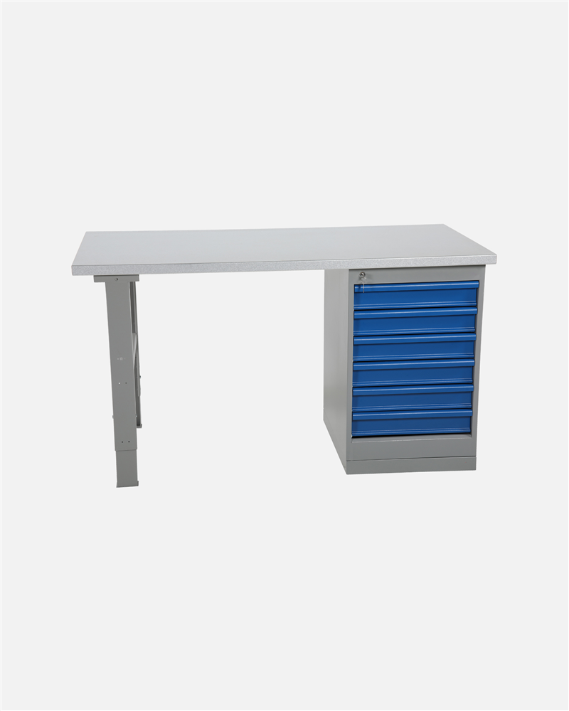 Worktable With Drawer Unit 6 Drawers 2000mm Steel