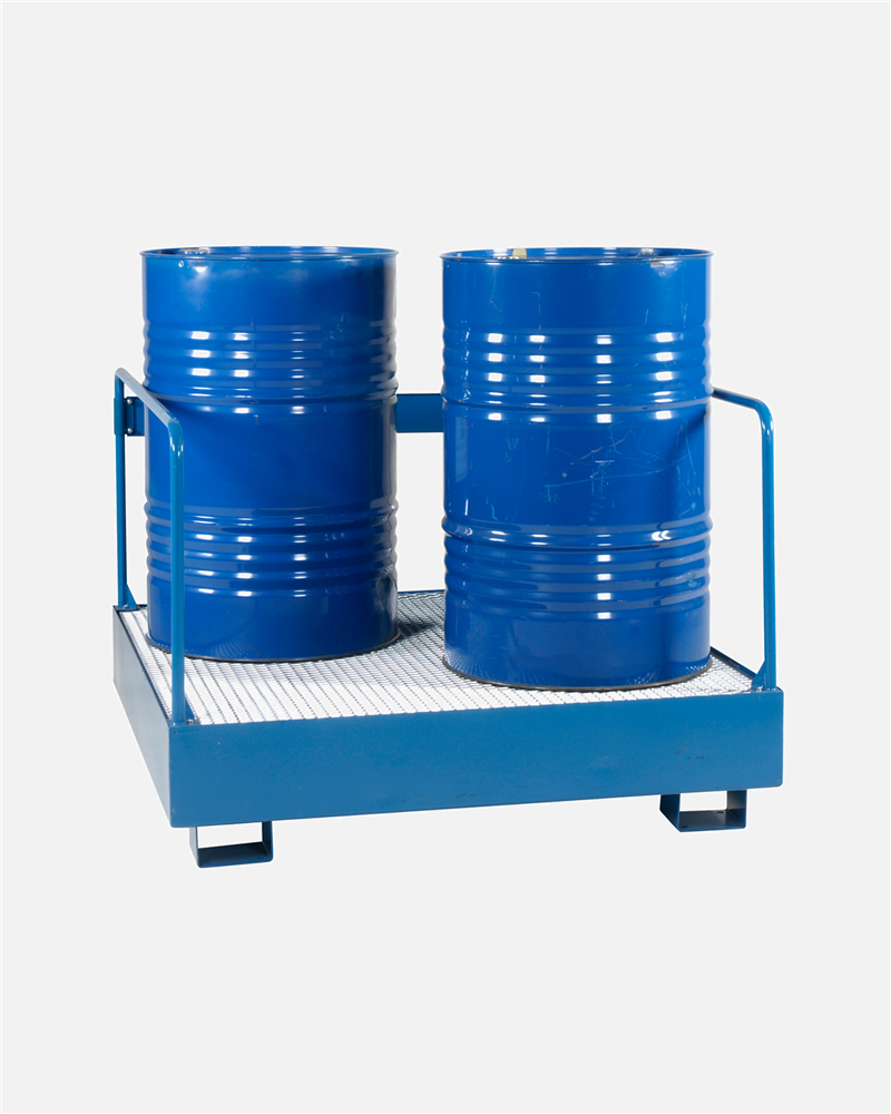 4 Drums Standing Wth Safety Railing